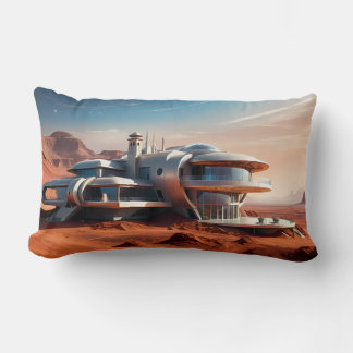 AI-genererad Futuristiska Mars Habitat Dome Lumbarkudde