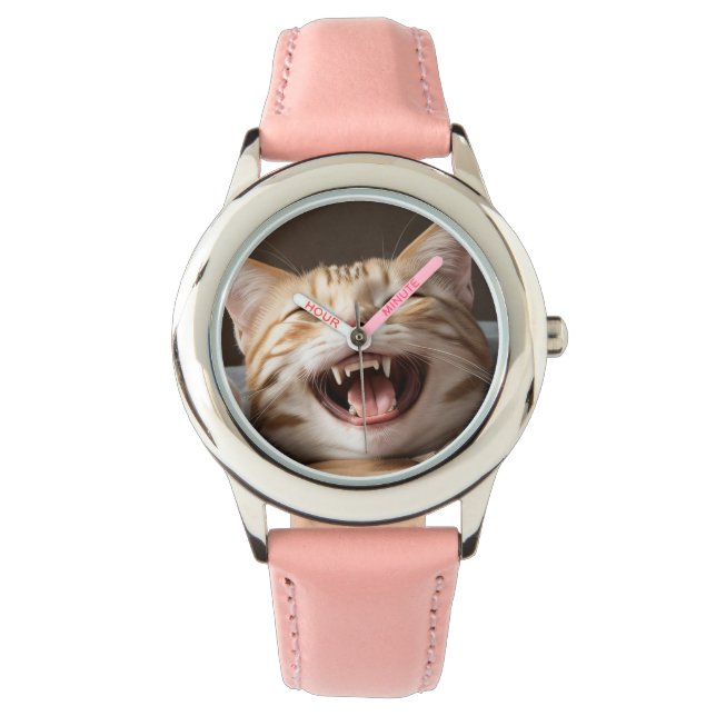 AI-genererad katt 01 "ROTFL" Armbandsur (Framsida)