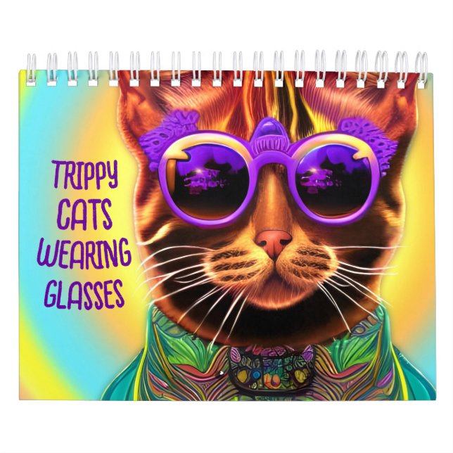 AI-genererad katter med glasögon Kalender (Omslag)
