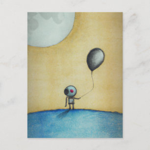 AI-genererad konst av en astronaut med ballong Vykort