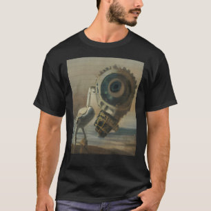 AI-genererad robot fiskmås, oljemålning stil Gra T Shirt