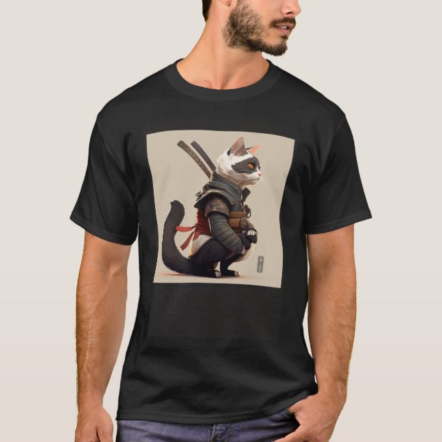 AI-genererad shinobi-katt T Shirt (Framsida)