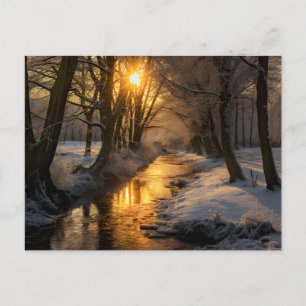 (AI-genererad) Vinterlandskap Vykort
