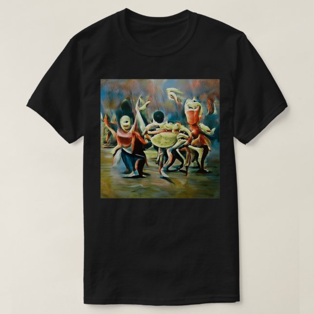 AI genererade bild Crab-folk som dansar olja på ka T Shirt (Design framsida)
