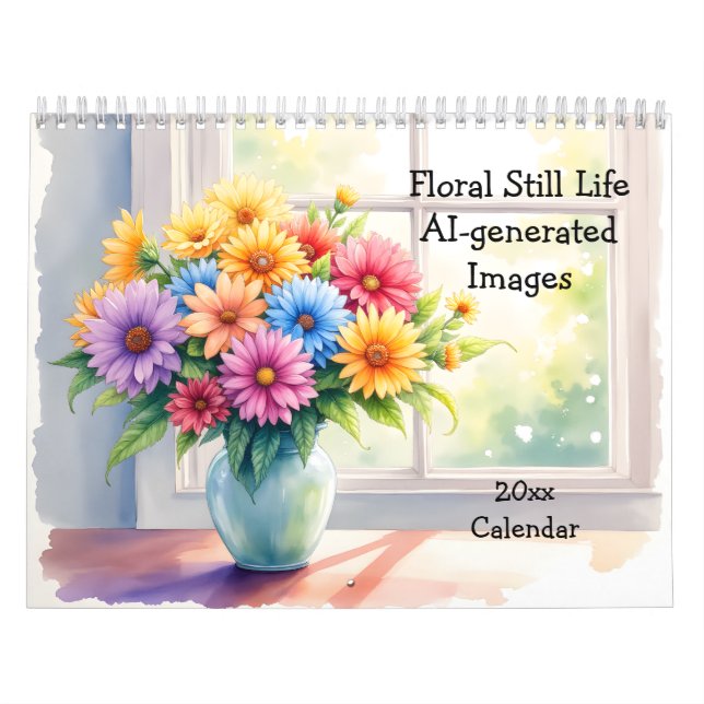 AI-genererade bilder av blomstermotiv Kalender (Omslag)