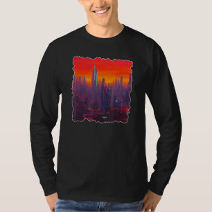 AI-genererade designidéer Utopia Cyberpunk Stadss T Shirt