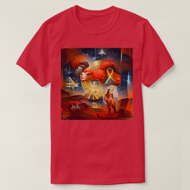 AI genererade konstverk Aries T Shirt (Design framsida)