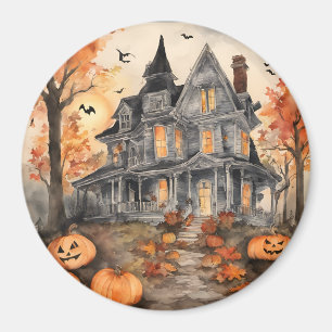 AI genererade taloky Old House Halloween Magnet