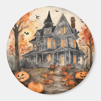 AI genererade taloky Old House Halloween Magnet