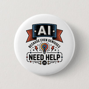 AI Genial Humor Tech Citat Design Knapp