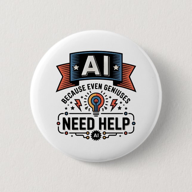 AI Genial Humor Tech Citat Design Knapp (Framsida)