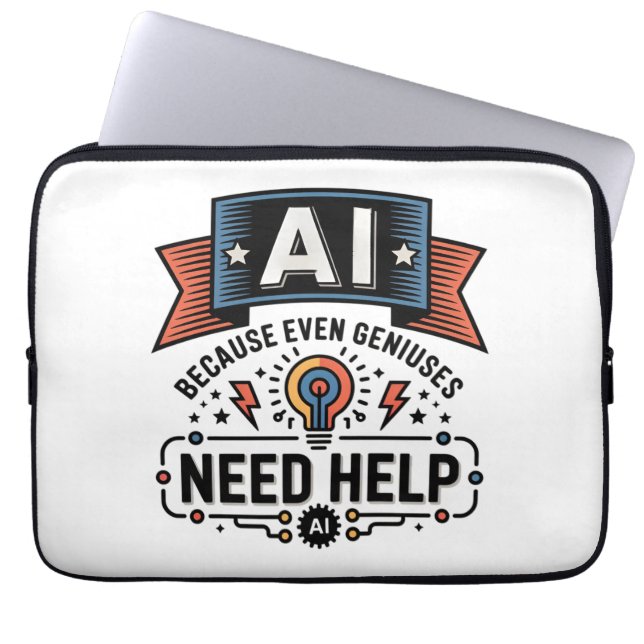 AI Genial Humor Tech Citat Design Laptop Fodral (Framsidan)