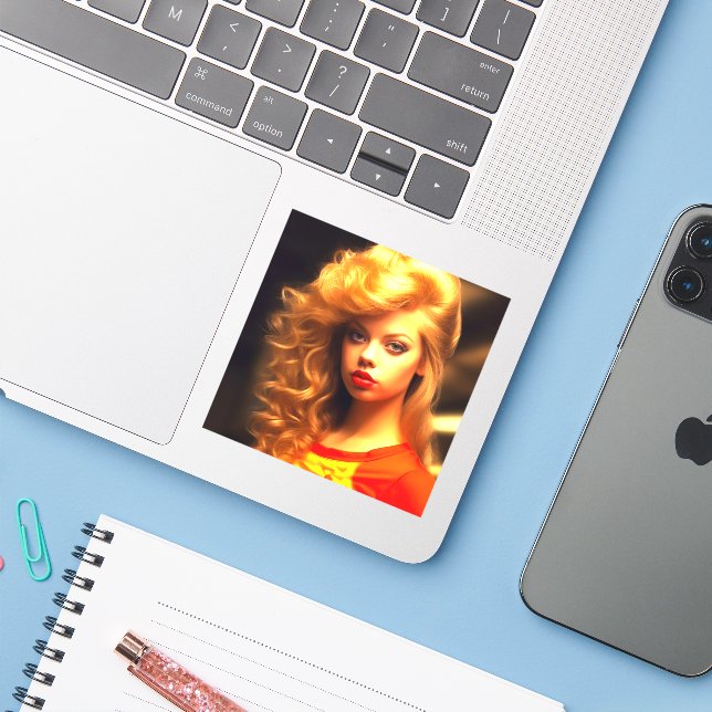 Ai Girl Klistermärken (Laptop med iPhone)