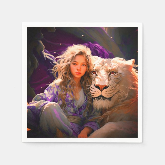 Ai Girl och Lejon Pappersservett (Framsidan)