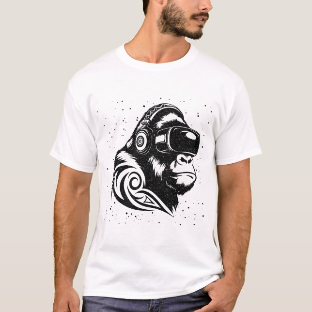 AI Gorilla i VR-Zona T Shirt (Framsida)