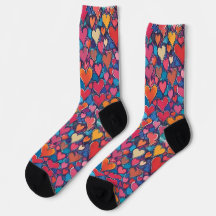AI Heart Mönster Crew Socks