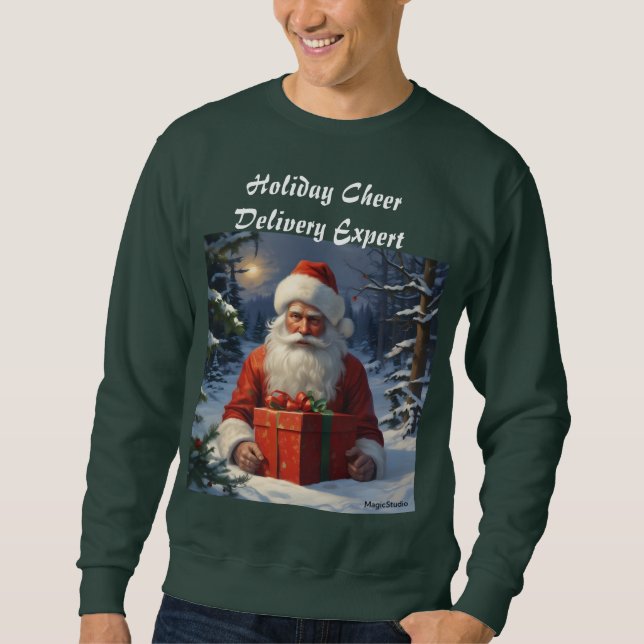 AI Holiday Cheer Delivery Expert Men's Sweatshirt (Framsida)