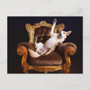 AI Hund Throne Vykort