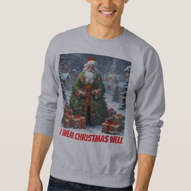 AI I Wear Christmas Well Men's Sweatshirt (Framsida)