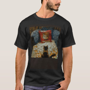 AI Impressionist Katt som äter popcorn T Shirt