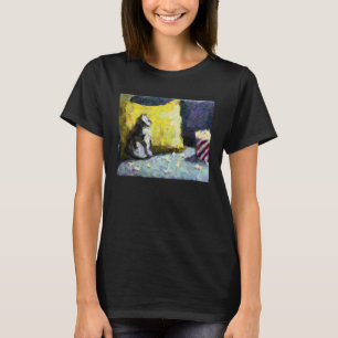 AI Impressionistisk Katt Tittar på TV och Äter Pop T Shirt