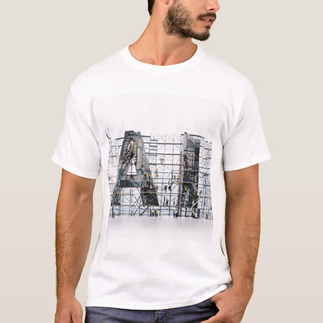 AI Industrial Letterform Architecture Art  T Shirt (Framsida)
