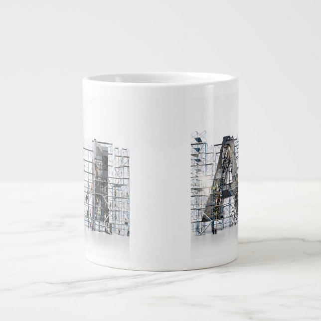 AI Industribokstavsarkitektur Konst  Jumbo Mugg (Framsidan)