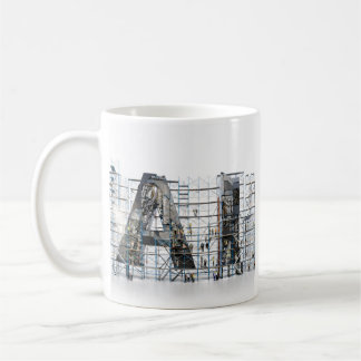 AI industriell bokstavsform arkitektur konst Kaffemugg