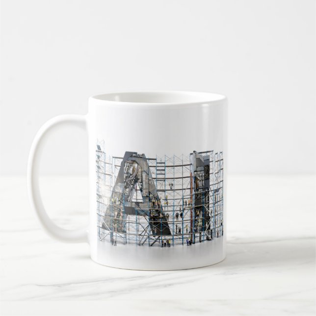 AI industriell bokstavsform arkitektur konst  Kaffemugg (Vänster)