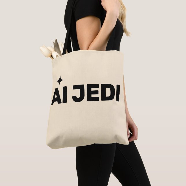 AI Jedi™ Tote Bag Tygkasse (Närbild)