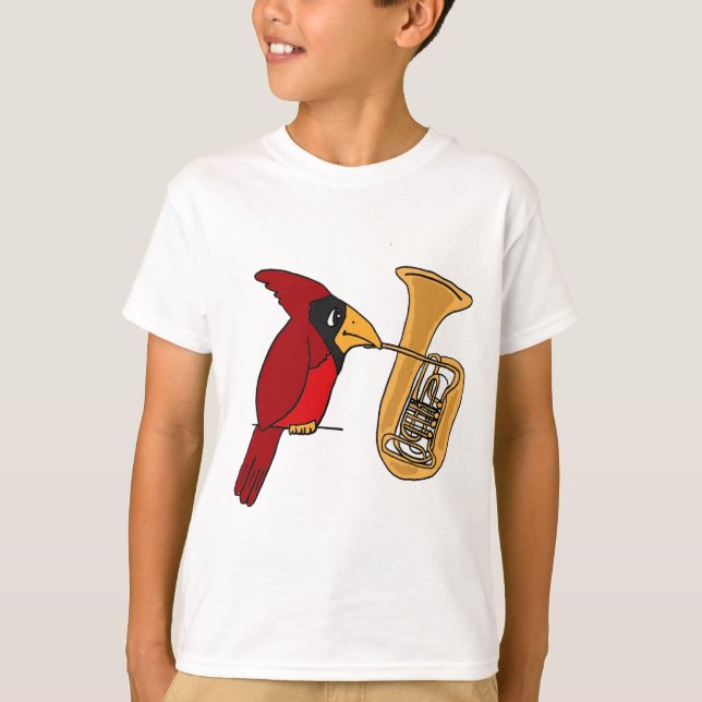 AI - Kardinal som spelar Tuba-skjortan Tee Shirt (Framsida)