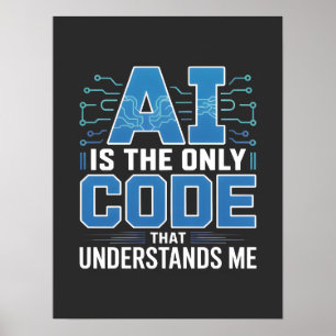 AI-kodgrafik – Tech-innovationsdesign Poster