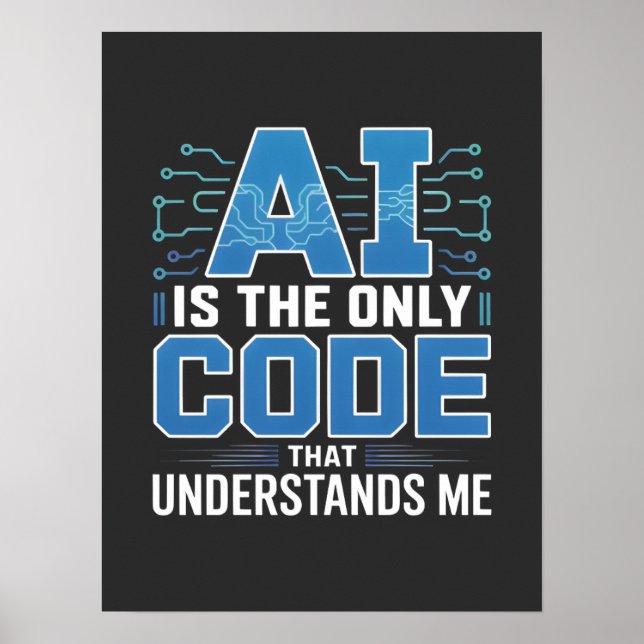AI-kodgrafik – Tech-innovationsdesign Poster (Framsidan)
