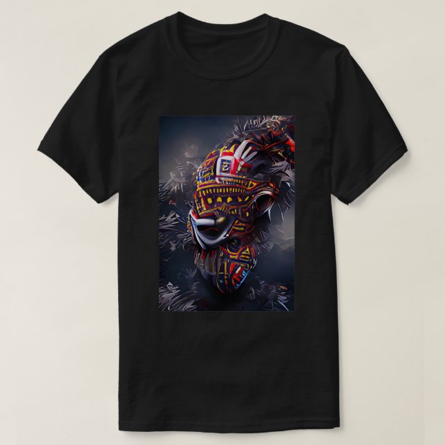 AI-konst genererad för abstrakt African Mask T Shirt (Design framsida)