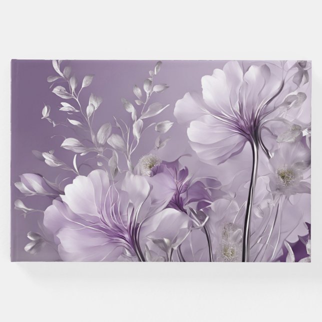 AI-konst med blommande lila blommor  Gästböcker (Framsida)