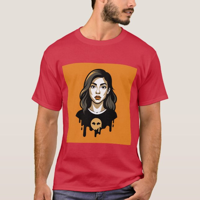 AI Kvinnlig Bilddesign – Framtiden Möter Elegans T Shirt (Framsida)