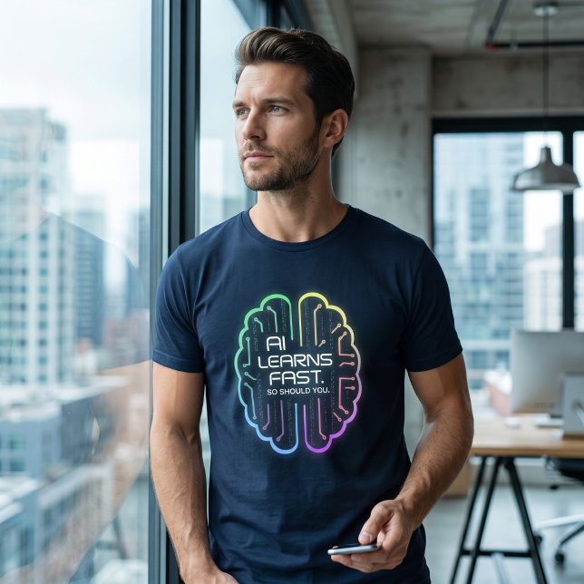 AI Lär Sig Snabbt Tech Grafisk T-Shirt (Skapare uppladdad)
