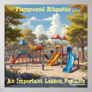 AI nedladdningsbar Etiquette Life Poster