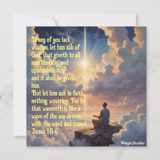 AI nedladdningsbart om du saknar visdomsPrayer-kor Julkort (Framsida)