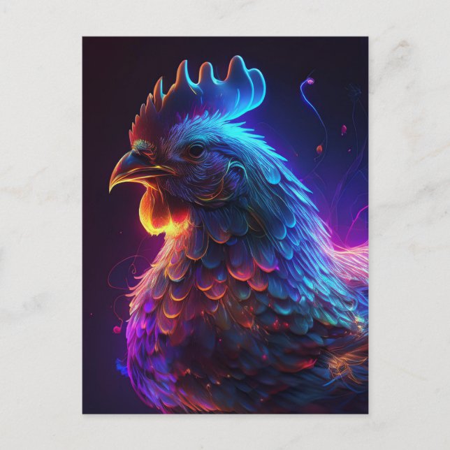 AI Neonkyckling  Vykort (Framsida)