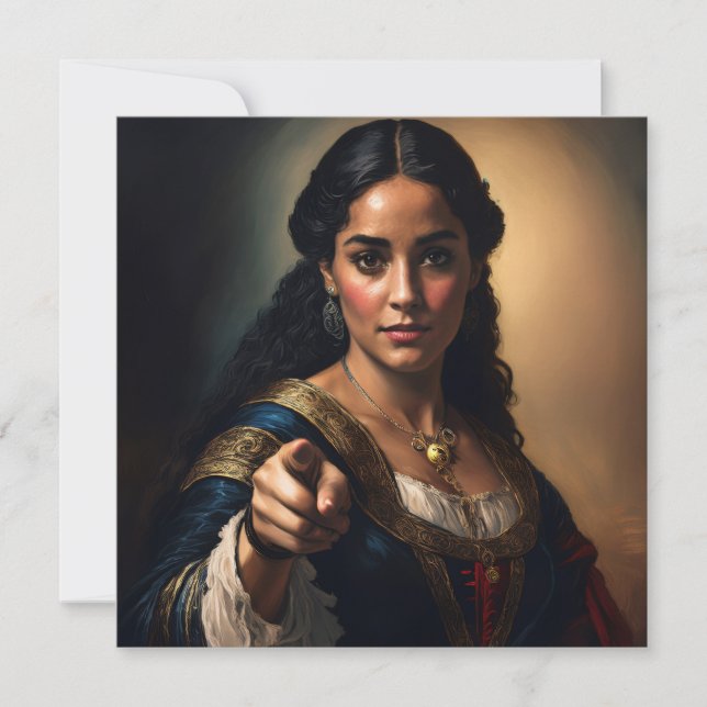 AI Noblekvinna som pekar Julkort (Framsida)