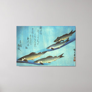 Ai (öring) - Hiroshiges japanska fiskutskrift i Fä Canvastryck