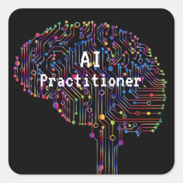 AI Practister of Artificial Intelligence Tech Fyrkantigt Klistermärke