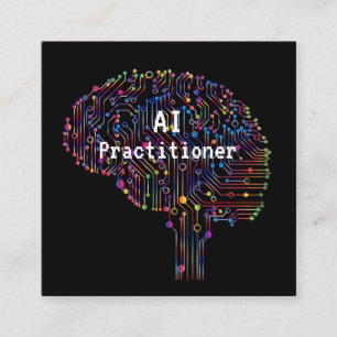 AI Practister of Artificial Intelligence Tech Fyrkantigt Visitkort