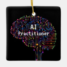 AI Practister of Artificial Intelligence Tech Julgransprydnad Keramik