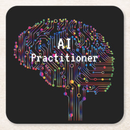 AI Practister of Artificial Intelligence Tech Underlägg Papper Kvadrat
