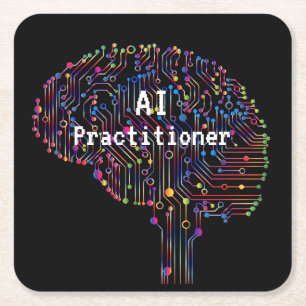 AI Practister of Artificial Intelligence Tech Underlägg Papper Kvadrat