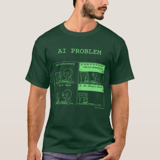 AI-problem v.2.1 Grön Monokrom T Shirt