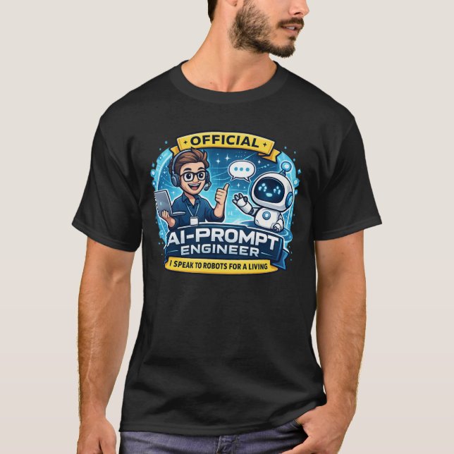 AI-Promptingenjör Est. 2023 Roligt Teknikskämt  T Shirt (Framsida)