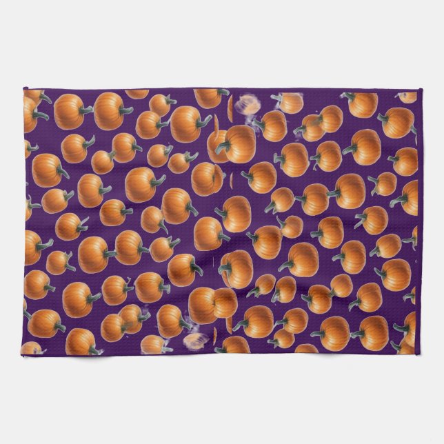 AI Pumpkin Kitchen Towel Kökshandduk (Horisontell)